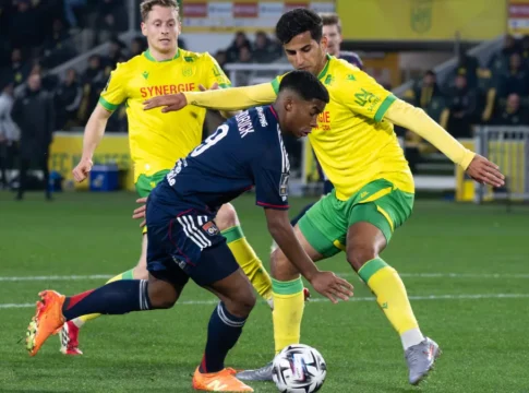 O atacante brasileiro Endrick em Lyon x Nantes, pelo Campeonato Francês