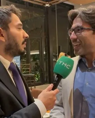 João Sabino, diretor de políticas públicas do iFood, dá entrevista ao jornalista Rafael Thebas, da TMC