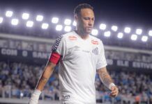 Naymar durante partida do Santos contra o Capivariano