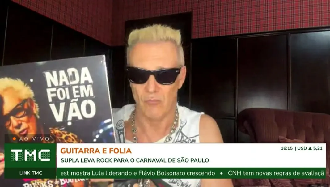 O cantor Supla mostra seu novo disco durante participação no Link TMC