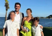 Thales Machado, secretário de Itumbiara, com a sua família em praia